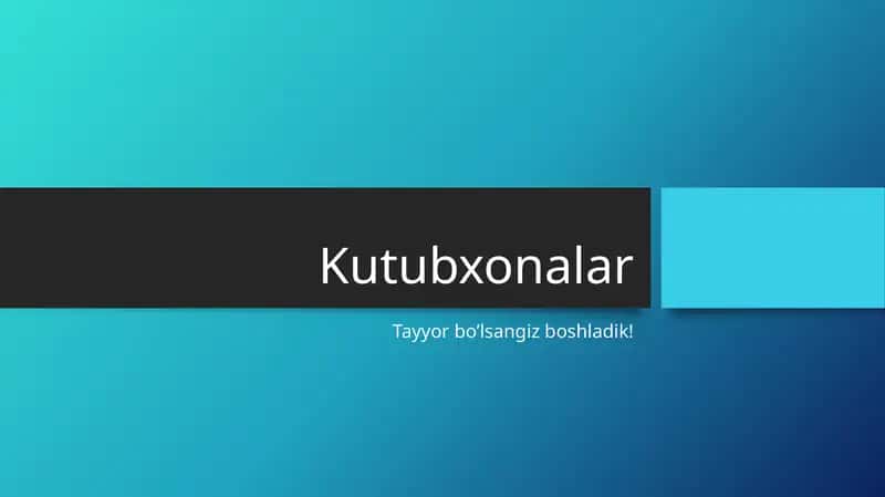 Kutubxonalar