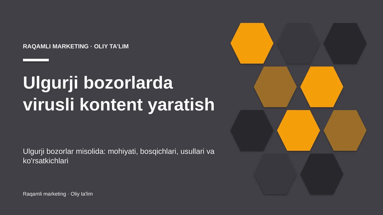 Ulgurji bozorlarda virusli kontent yaratish