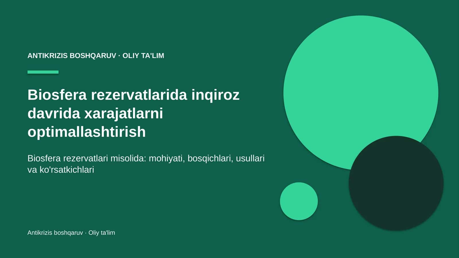 biosfera rezervatlarida inqiroz davrida xarajatlarni optimallashtirish 8837