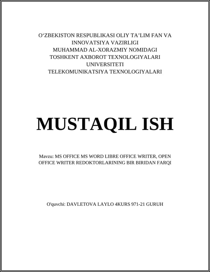 MS OFFICE MS WORD LIBRE OFFICE WRITER, OPEN OFFICE WRITER REDOKTORLARINING BIR BIRIDAN FARQI
