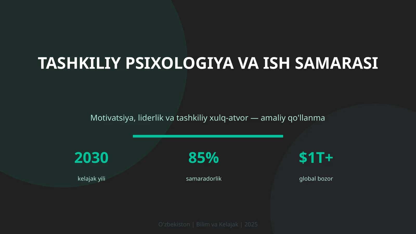 TASHKILIY PSIXOLOGIYA VA ISH SAMARASI