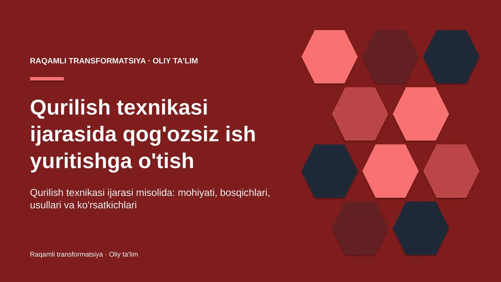 Qurilish texnikasi ijarasida qog'ozsiz ish yuritishga o'tish