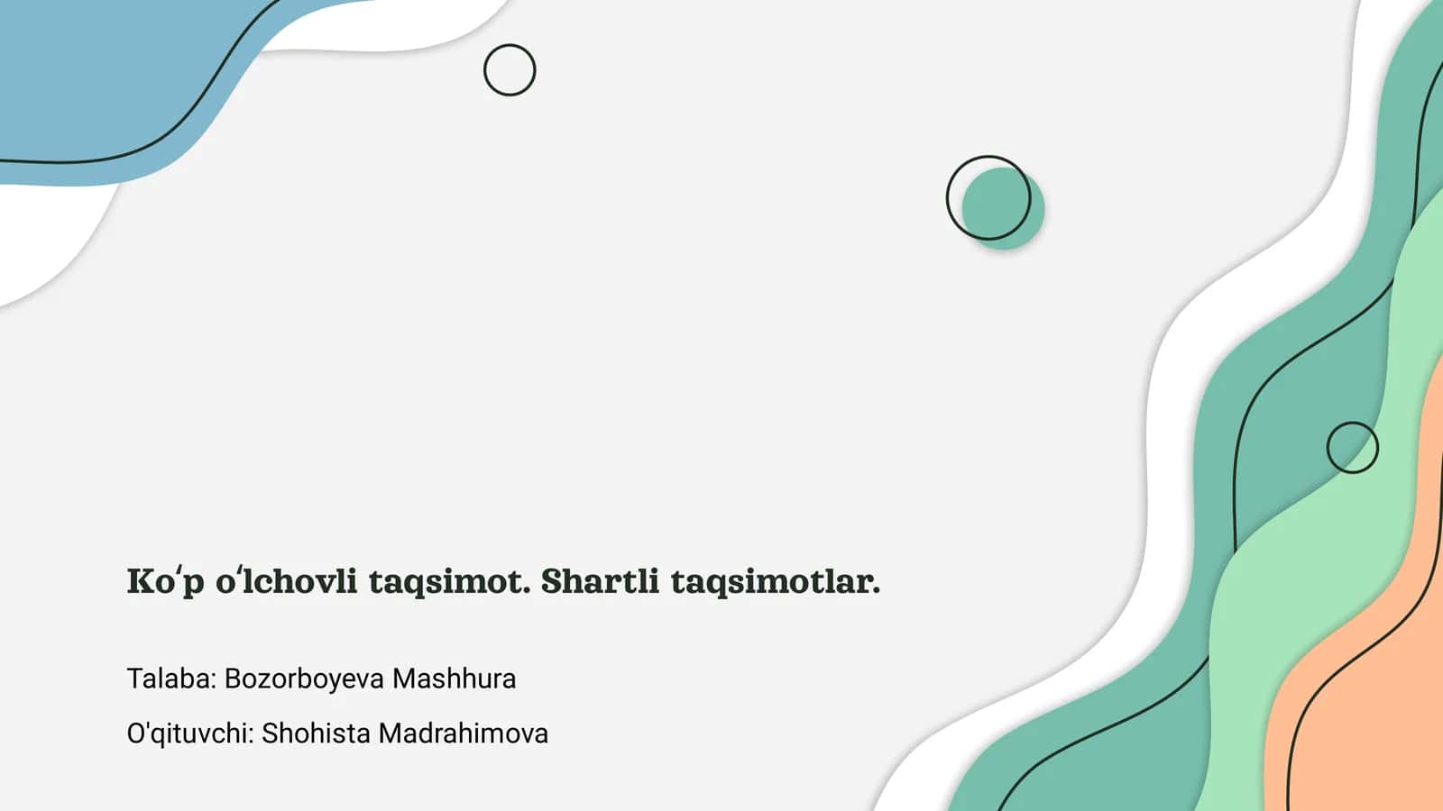 Ko‘p o‘lchovli taqsimotlar