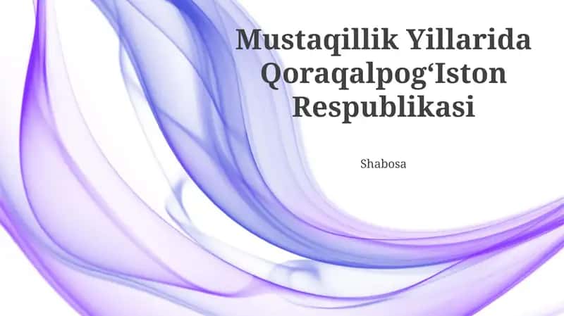 Mustaqillik Yillarida QoraqalpogʻIston Respublikasi