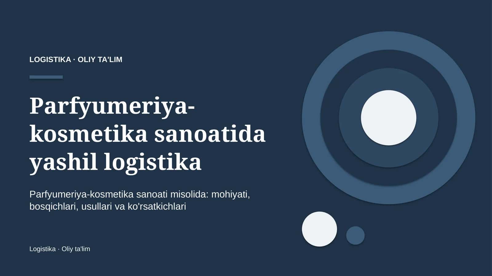 Parfyumeriya-kosmetika sanoatida yashil logistika