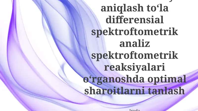 Differentsial spektrofotometrik analiz