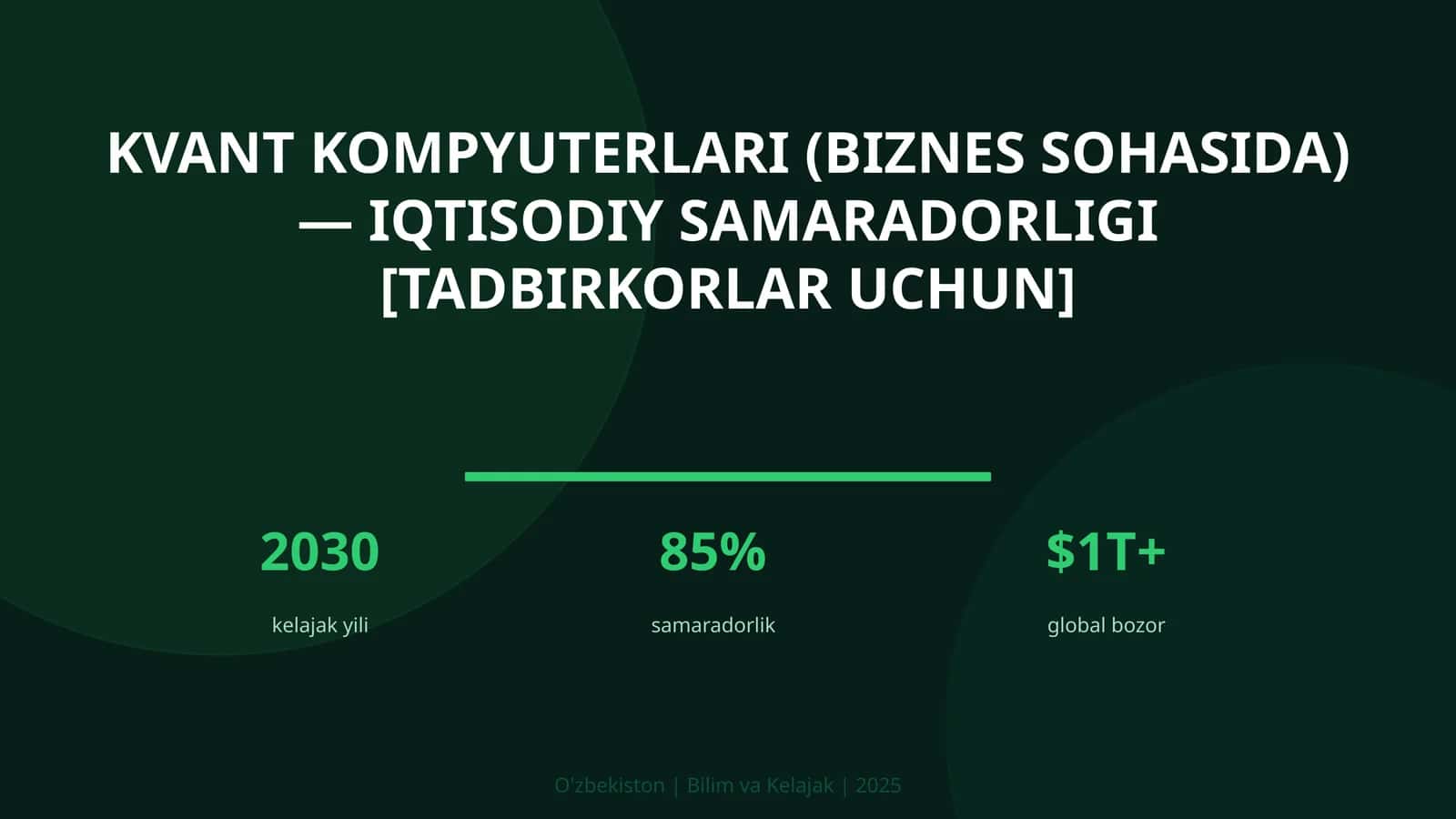 Kvant kompyuterlari (biznes sohasida) — iqtisodiy samaradorligi [tadbirkorlar uchun]