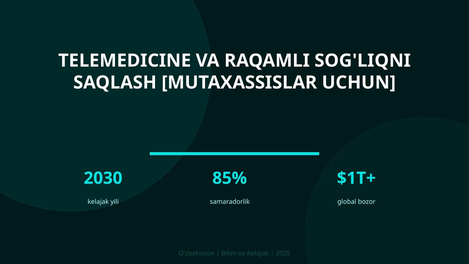 Telemedicine va raqamli sog'liqni saqlash [mutaxassislar uchun]