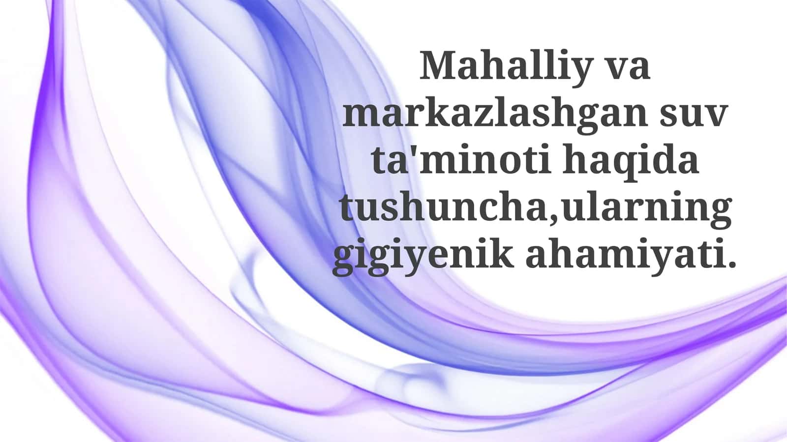 Mahalliy suv ta'minoti