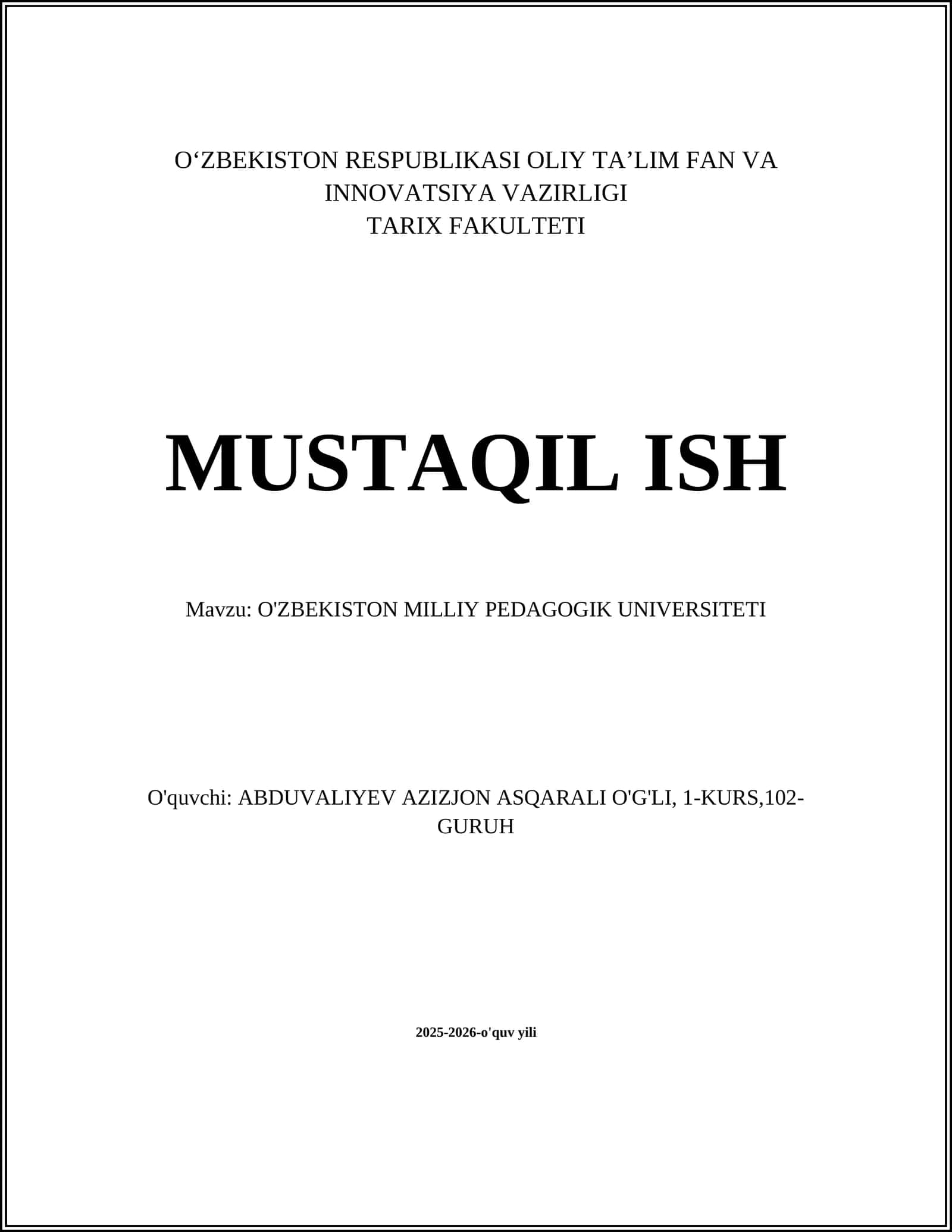 Oʻzbekiston Milliy Pedagogika Universiteti