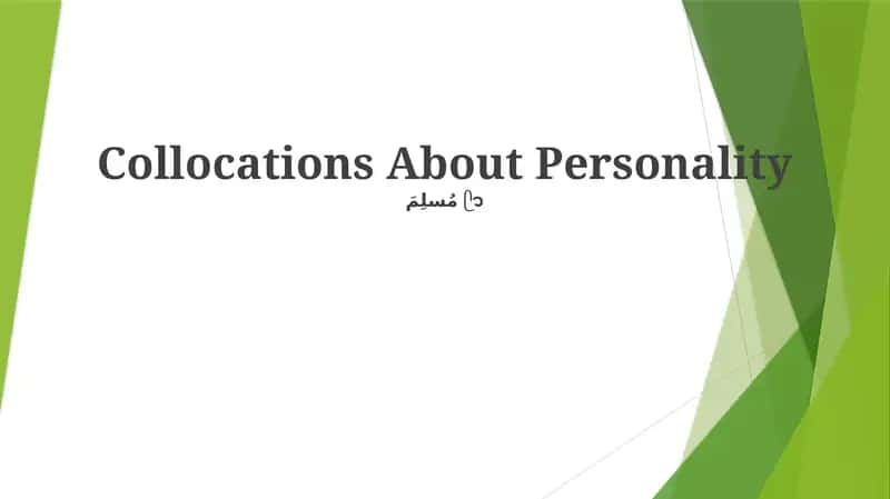 Collocations About Personality