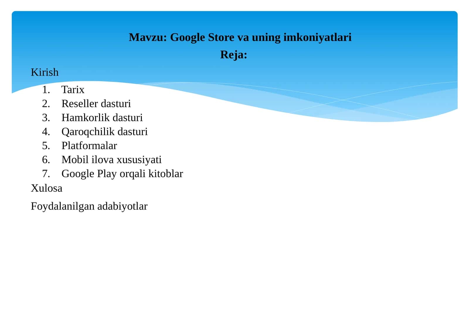Google Store va uning imkoniyatlari