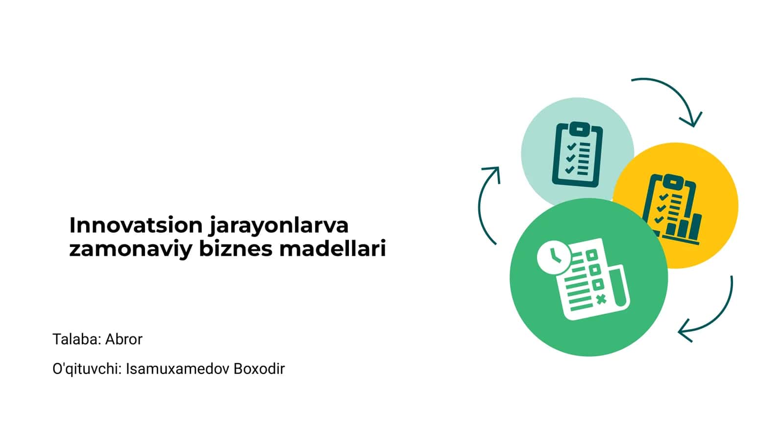 Innovatsion Jarayonlarning Asoslari