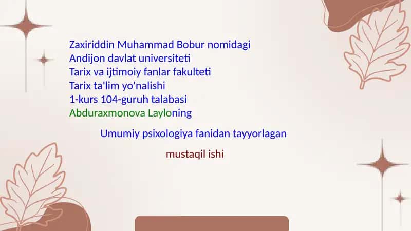 Shaxs psixologiyasi