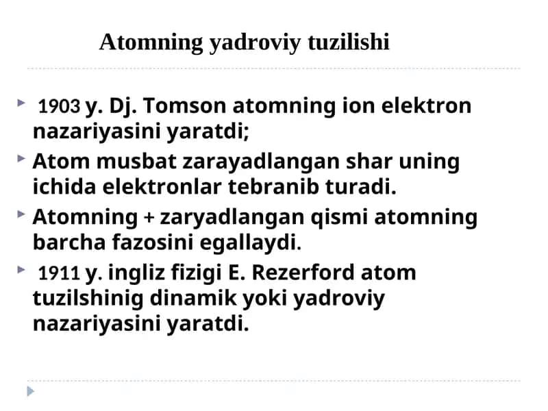 Atomning ion elektron nazariyasi