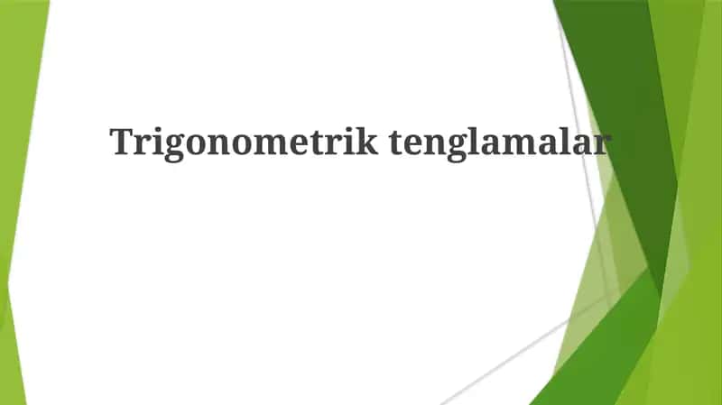 Trigonometriktenglamalar