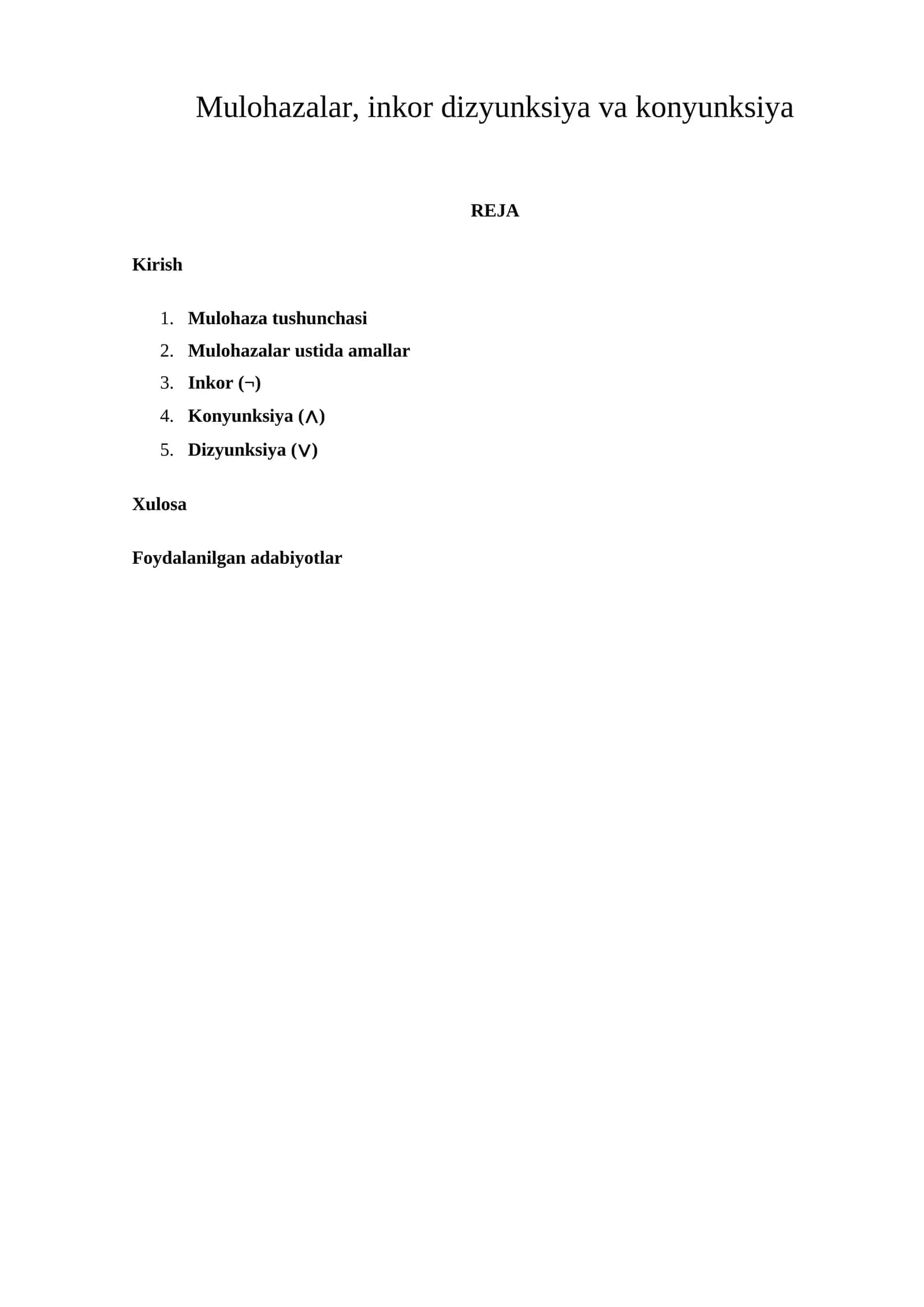 Matematik mantiqda mulohazalar