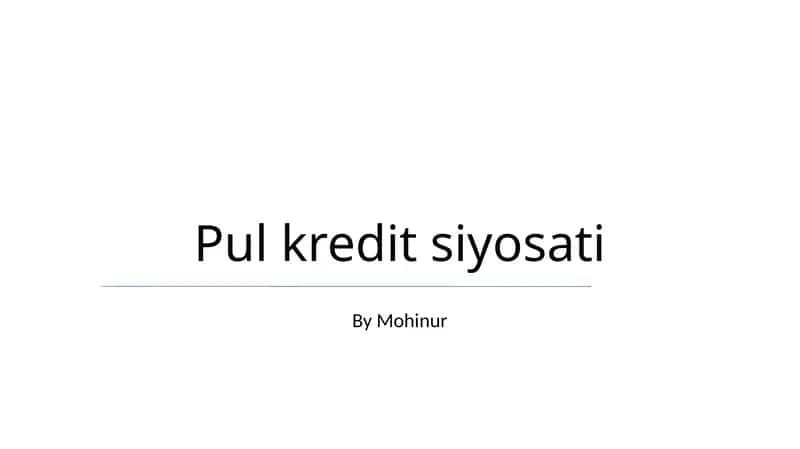 Pul kredit siyosati
