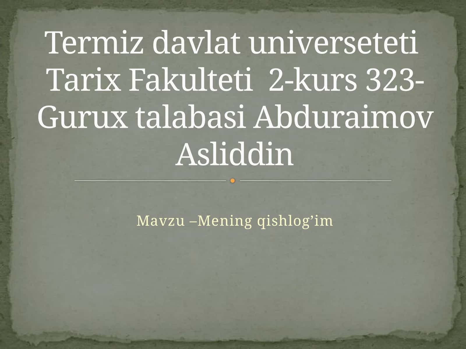 Qishloqtarixi