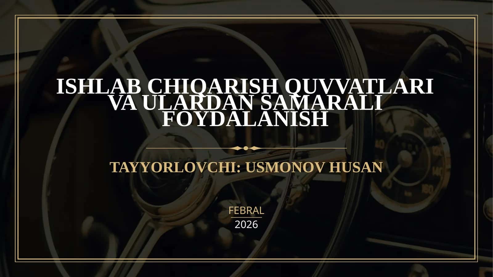 Ishlab Chiqarish Quvvatlari va Ulardan Samarali Foydalanish