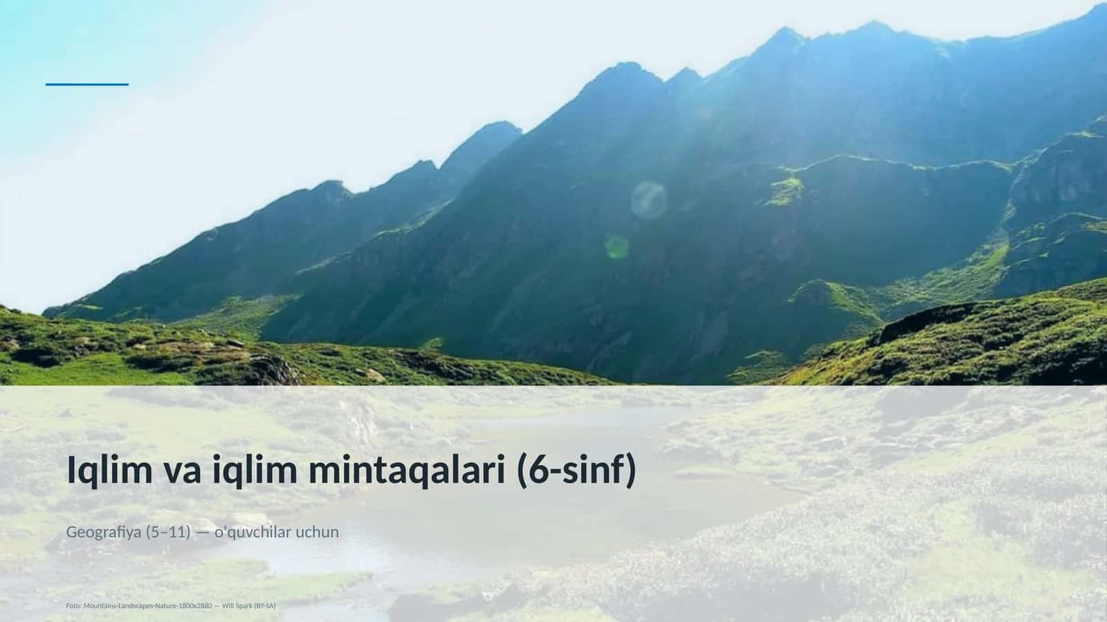 Iqlim va iqlim mintaqalari (6-sinf)