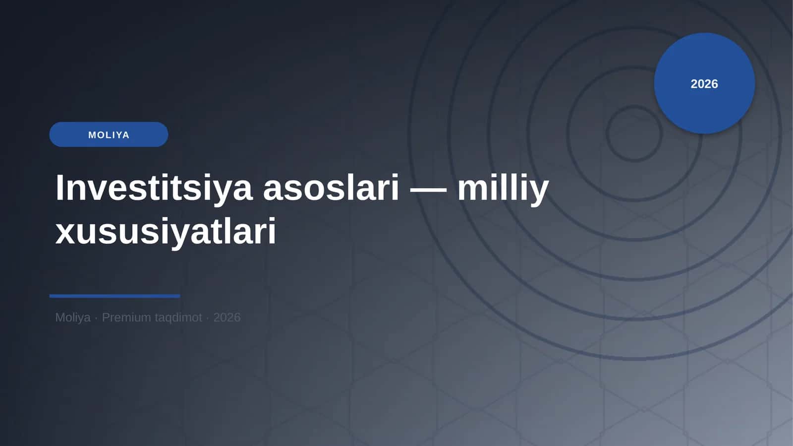 Investitsiya asoslari — milliy xususiyatlari