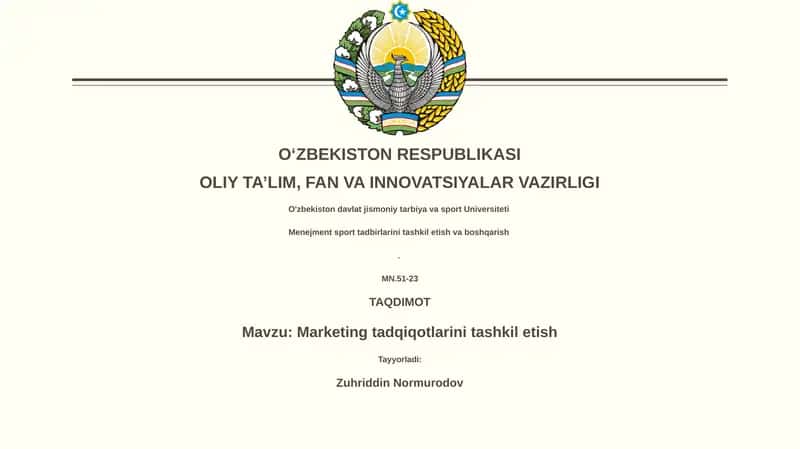 Marketing tadqiqotlarini tashkil etish