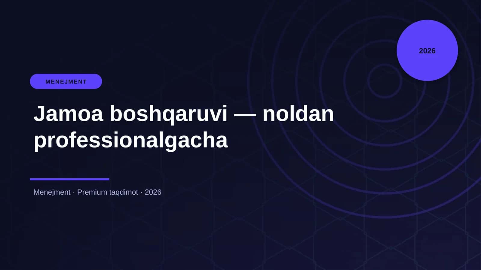 Jamoa boshqaruvi — noldan professionalgacha