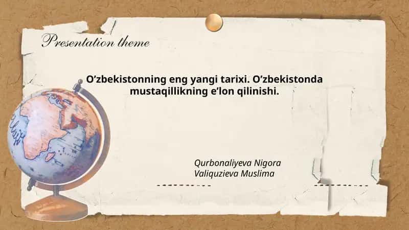 O’zbekistonning eng yangi tarixi