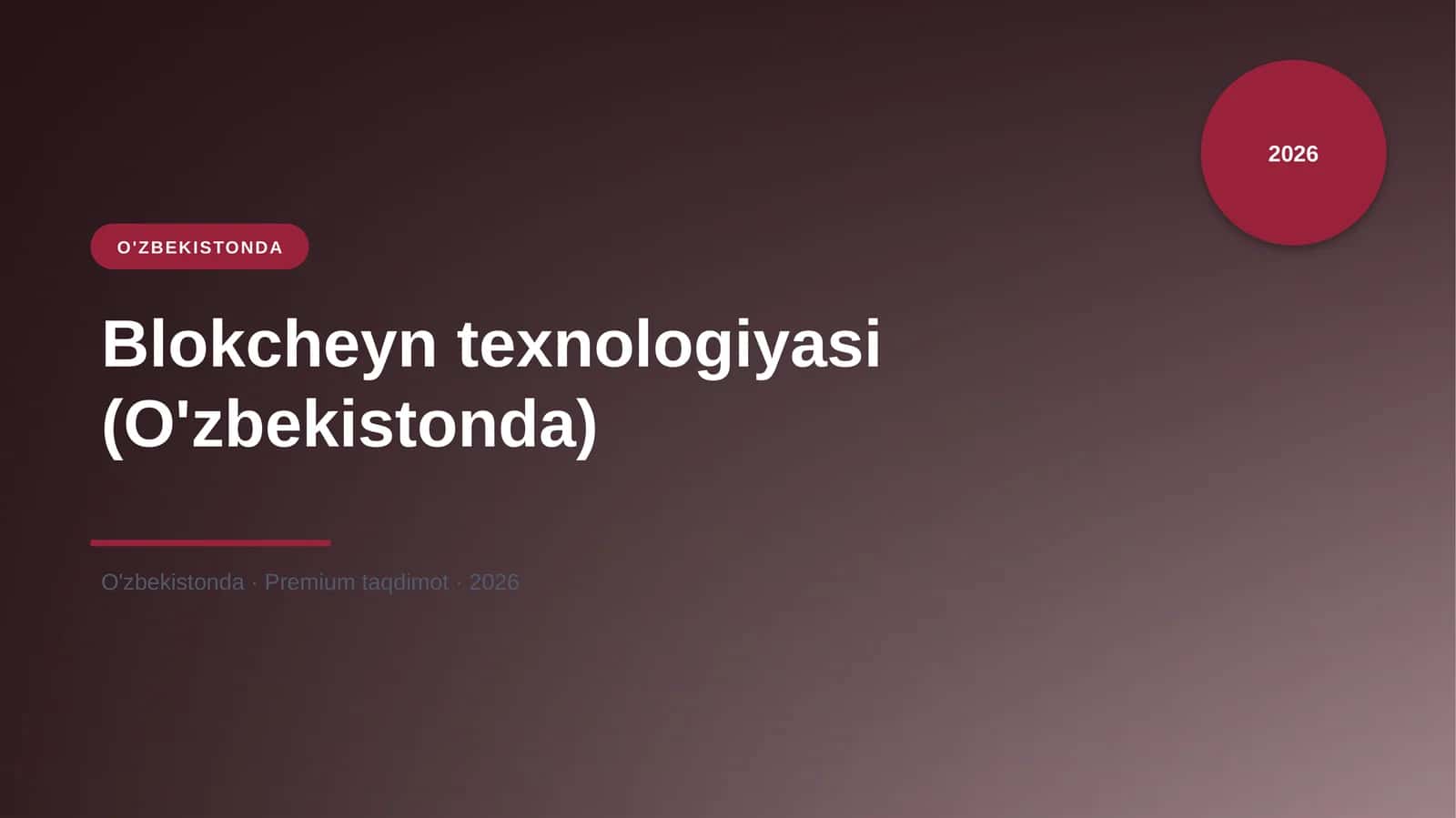 Blokcheyn texnologiyasi (O'zbekistonda)