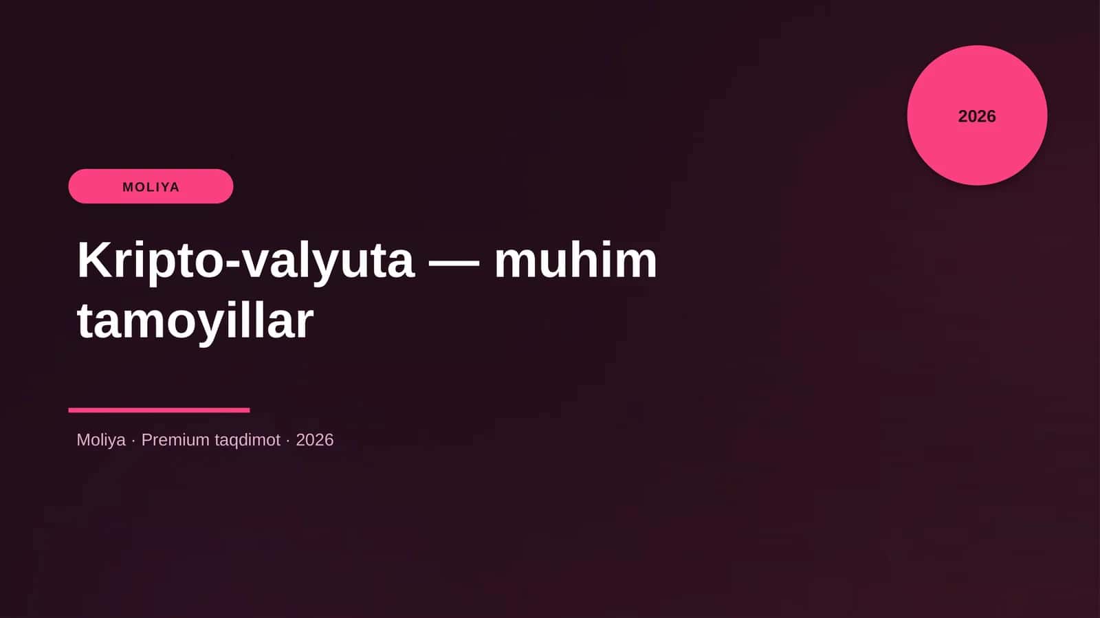 Kripto-valyuta — muhim tamoyillar