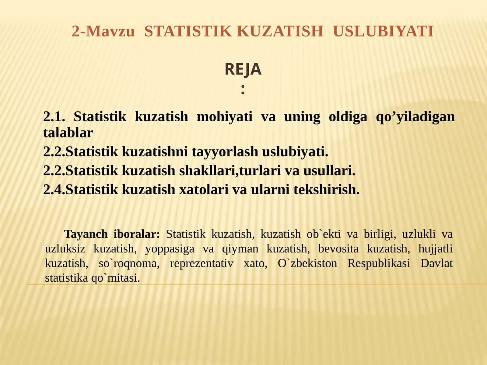 Statistik kuzatish uslubiyati