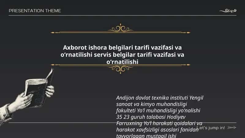 Yoʻl harakati qoidalari va harakat xavfsizligi asoslari fanidan tayyorlagan mustaqil ish