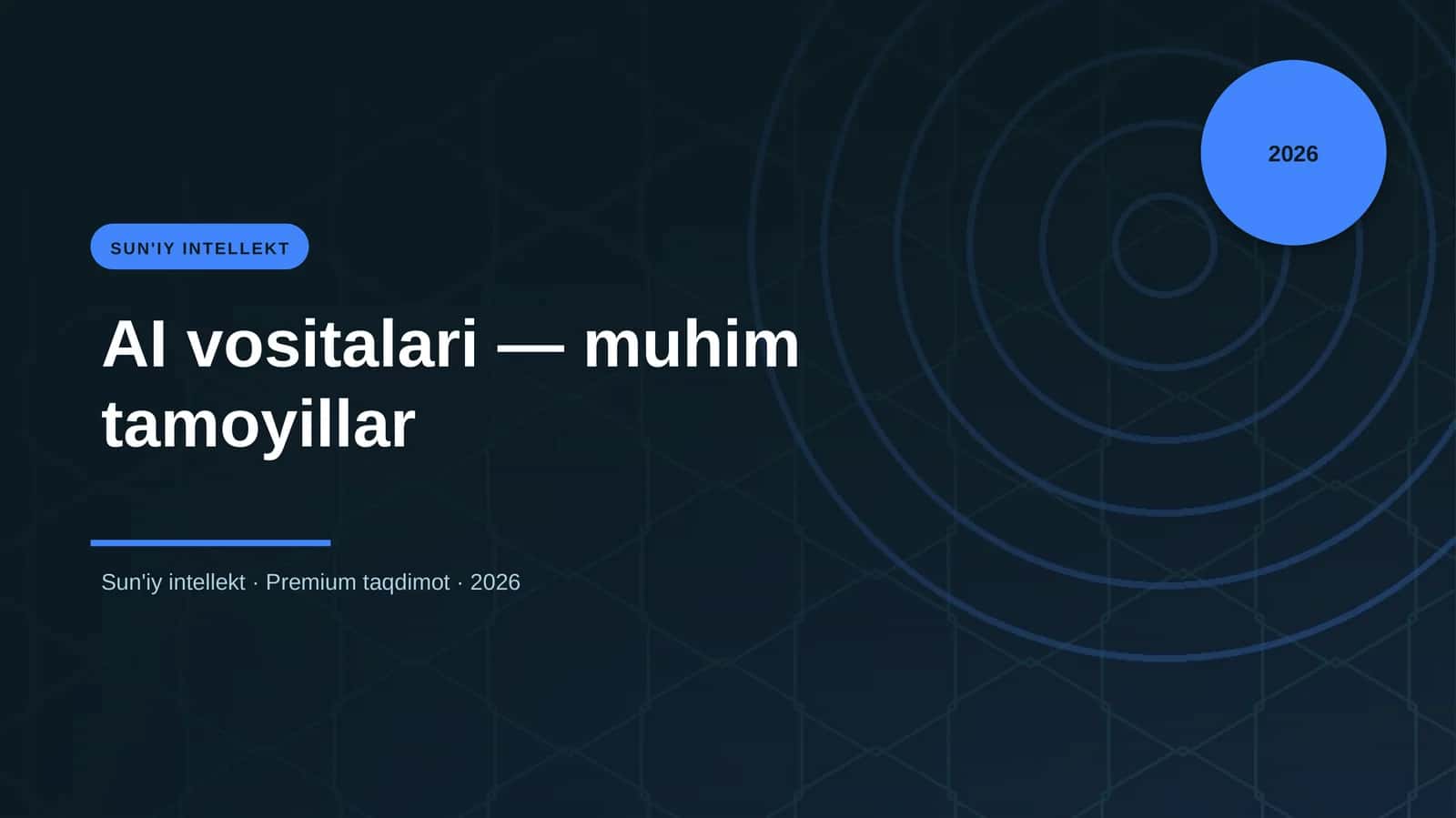 AI vositalari — muhim tamoyillar