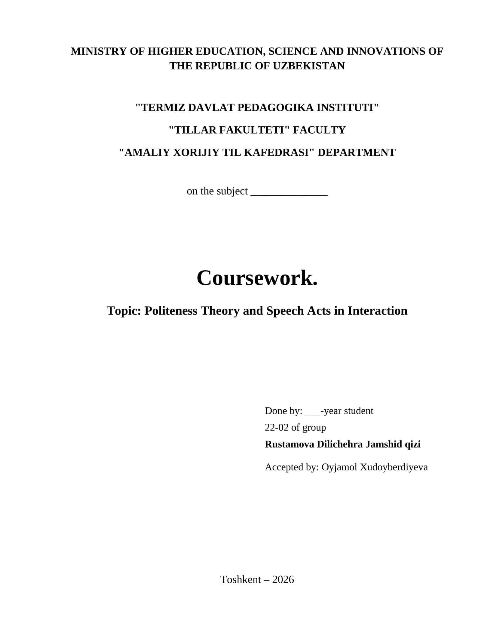 Politeness Theory and Speech Acts in Interaction