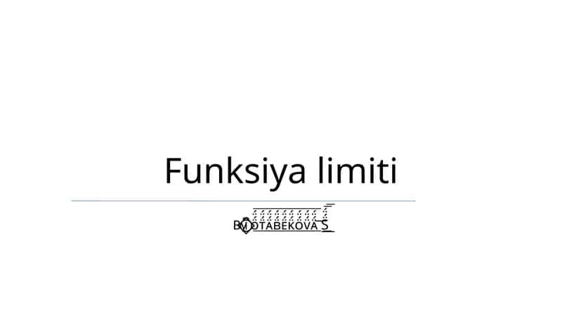 Funksiya limiti