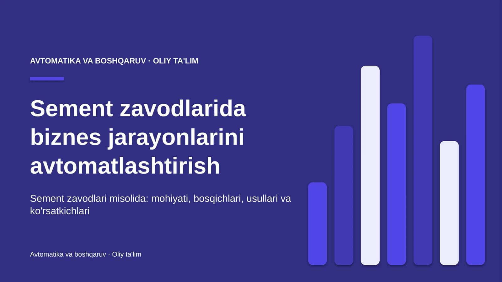 Sement zavodlarida biznes jarayonlarini avtomatlashtirish