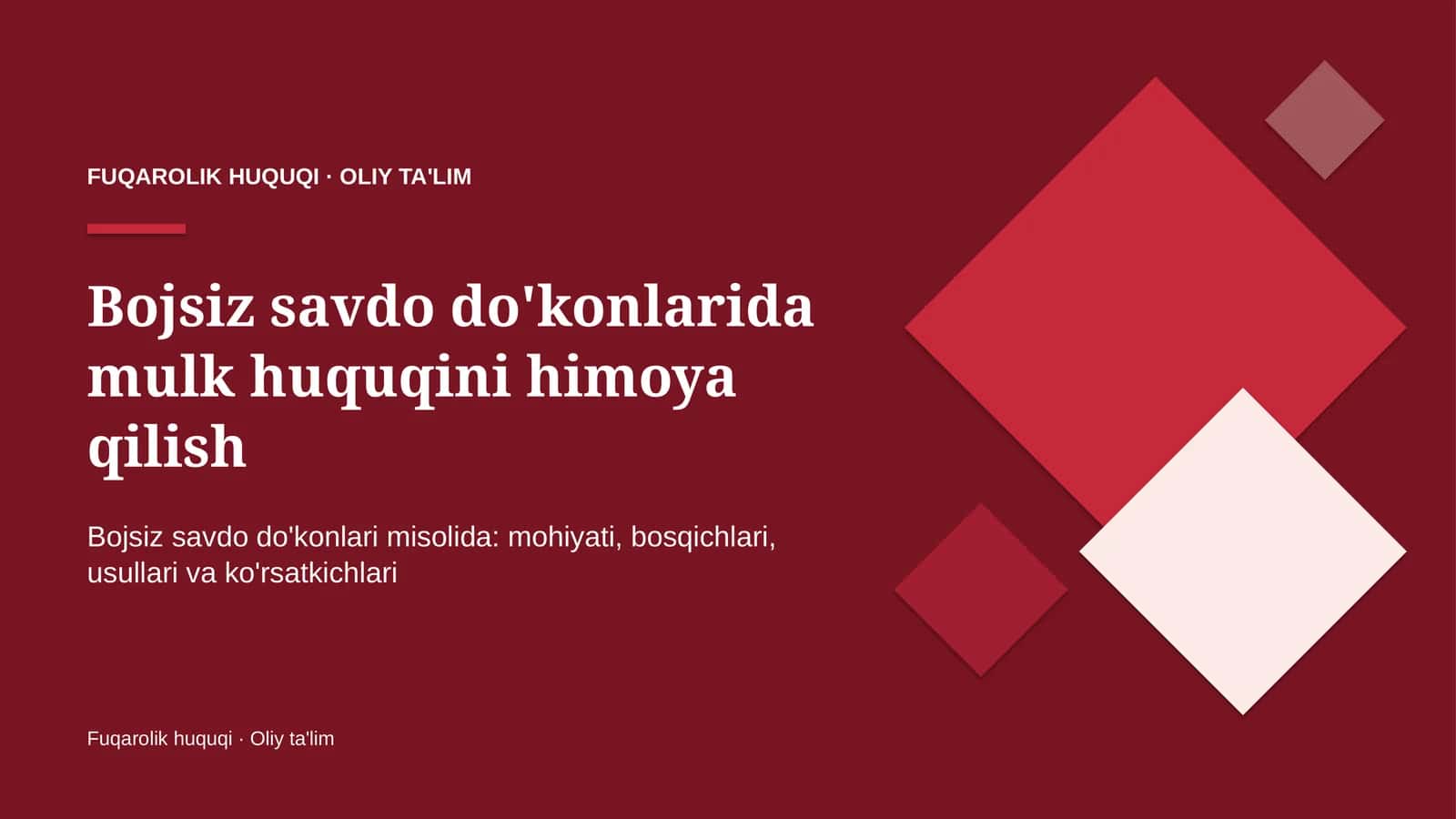 Mulk huquqini himoya qilish: mohiyati