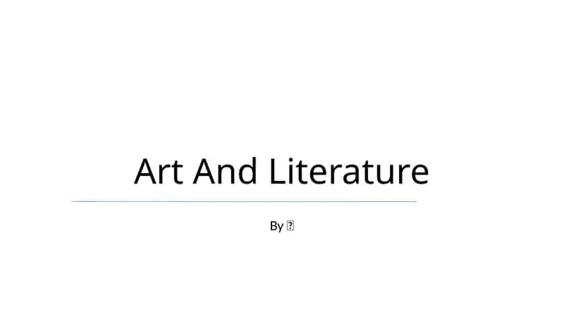The Interplay of Art and Literature