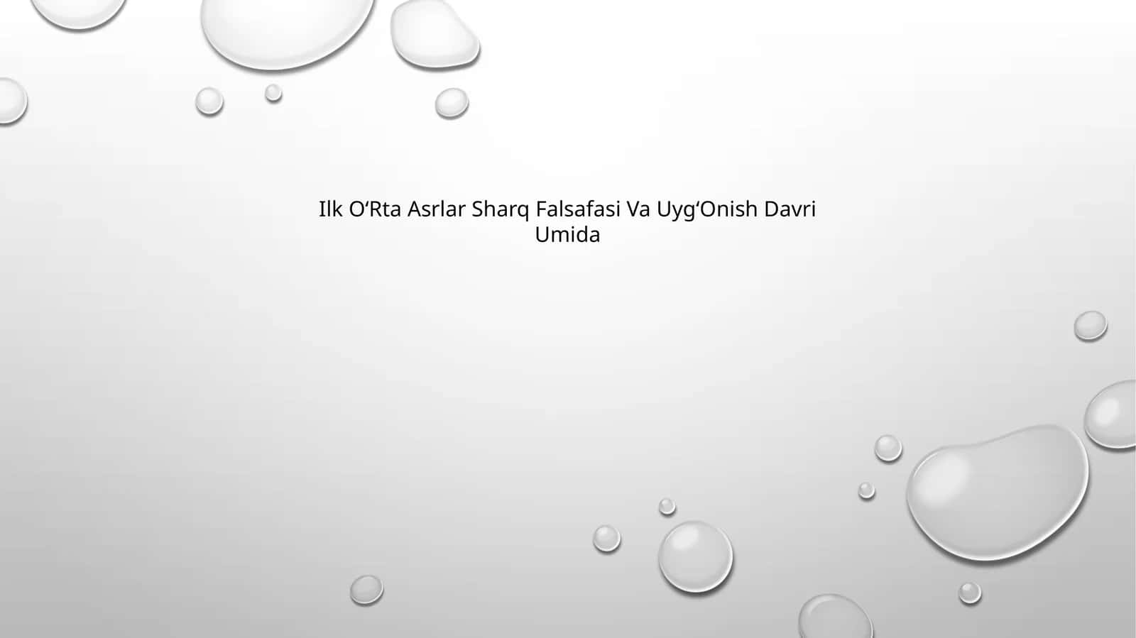 Ilk OʻRta Asrlar Sharq Falsafasi Va UygʻOnish Davri