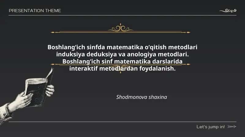 Boshlangʻich sinfda matematika oʻqitish metodlari
