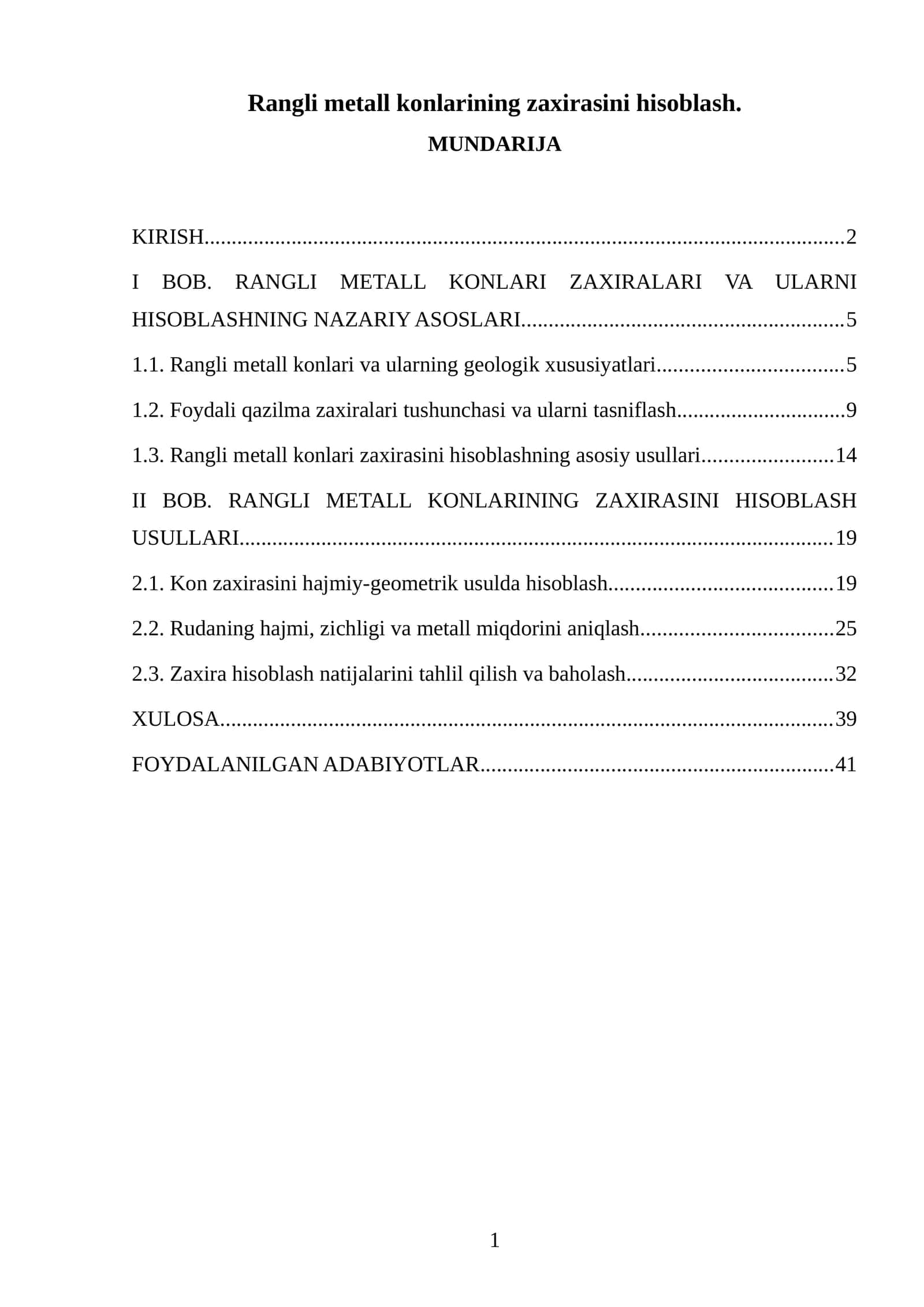 Mavzuning dolzarbligi