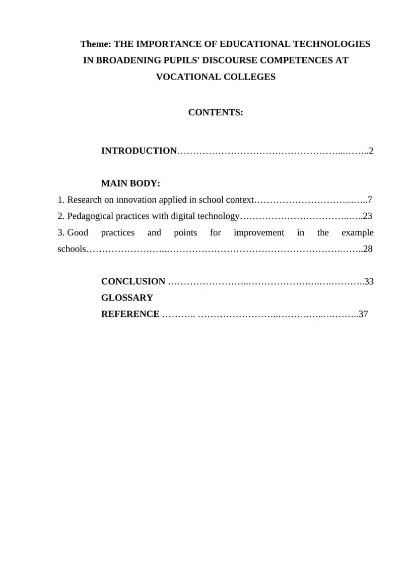 Educational Technologies in Vocational Colleges