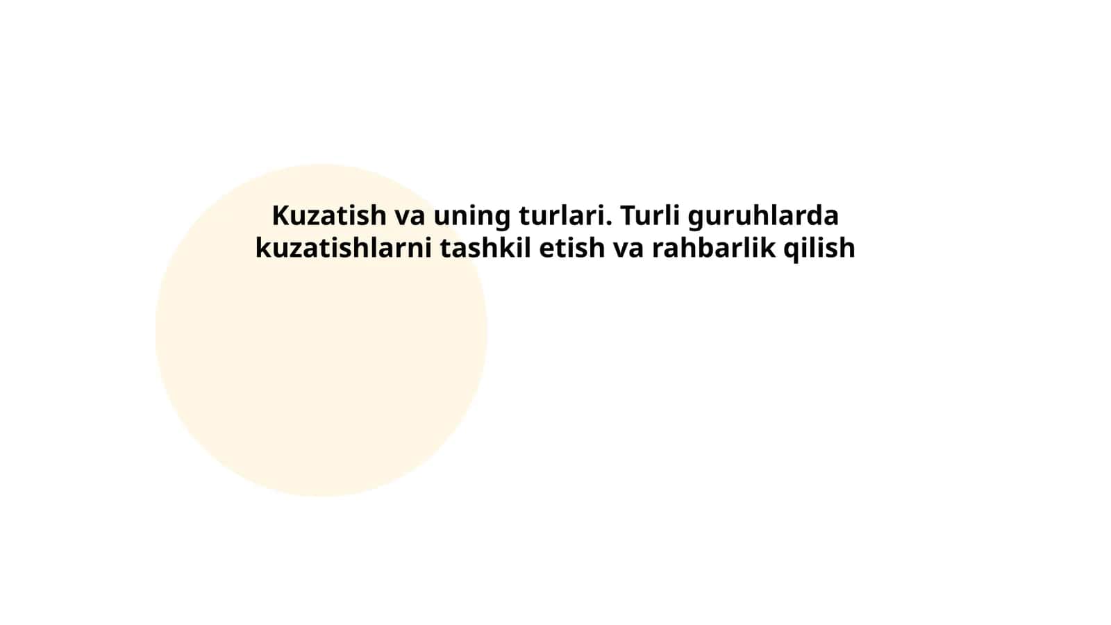 Kuzatish va uning turlari