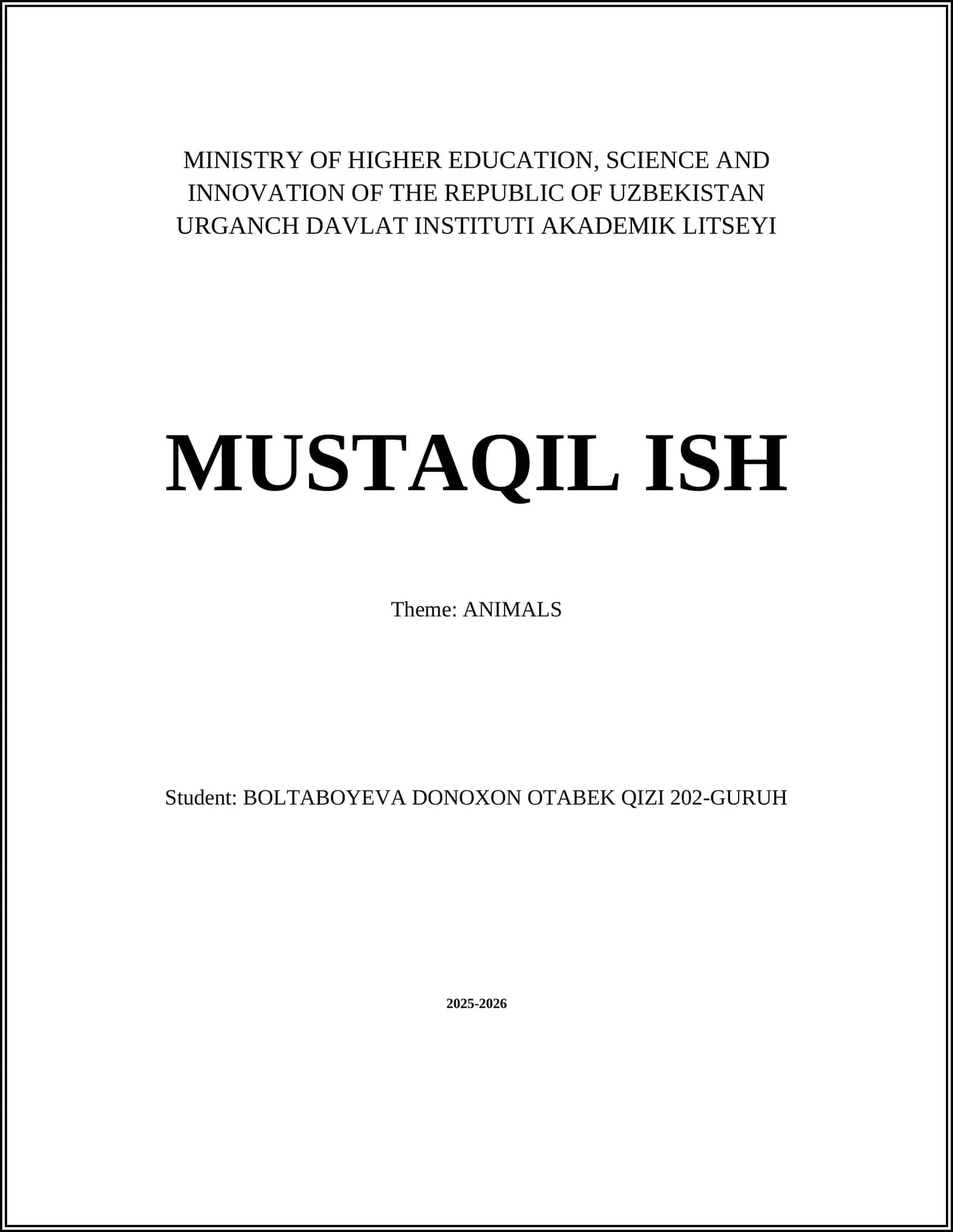 Animal Classification and Taxonomy