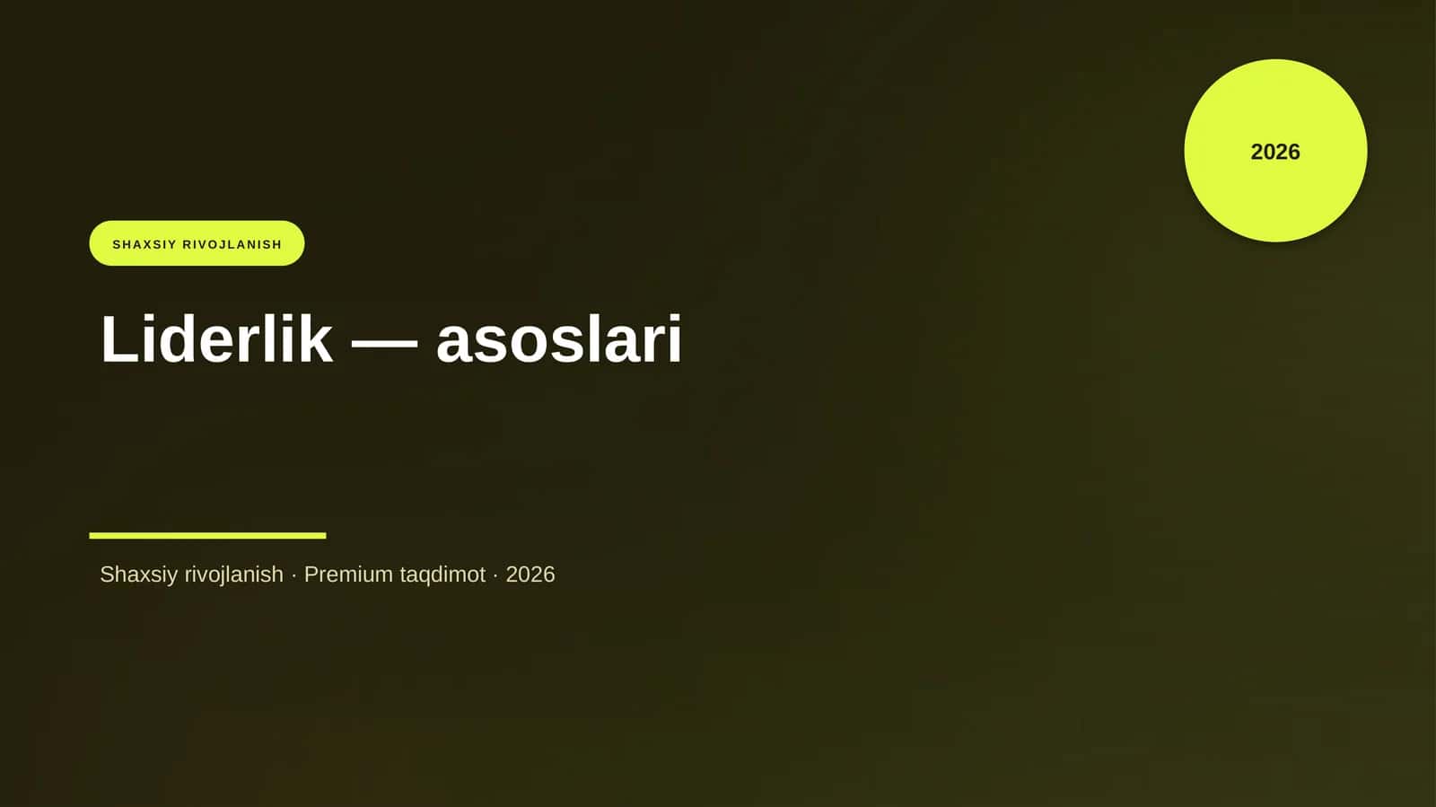 Liderlik — asoslari
