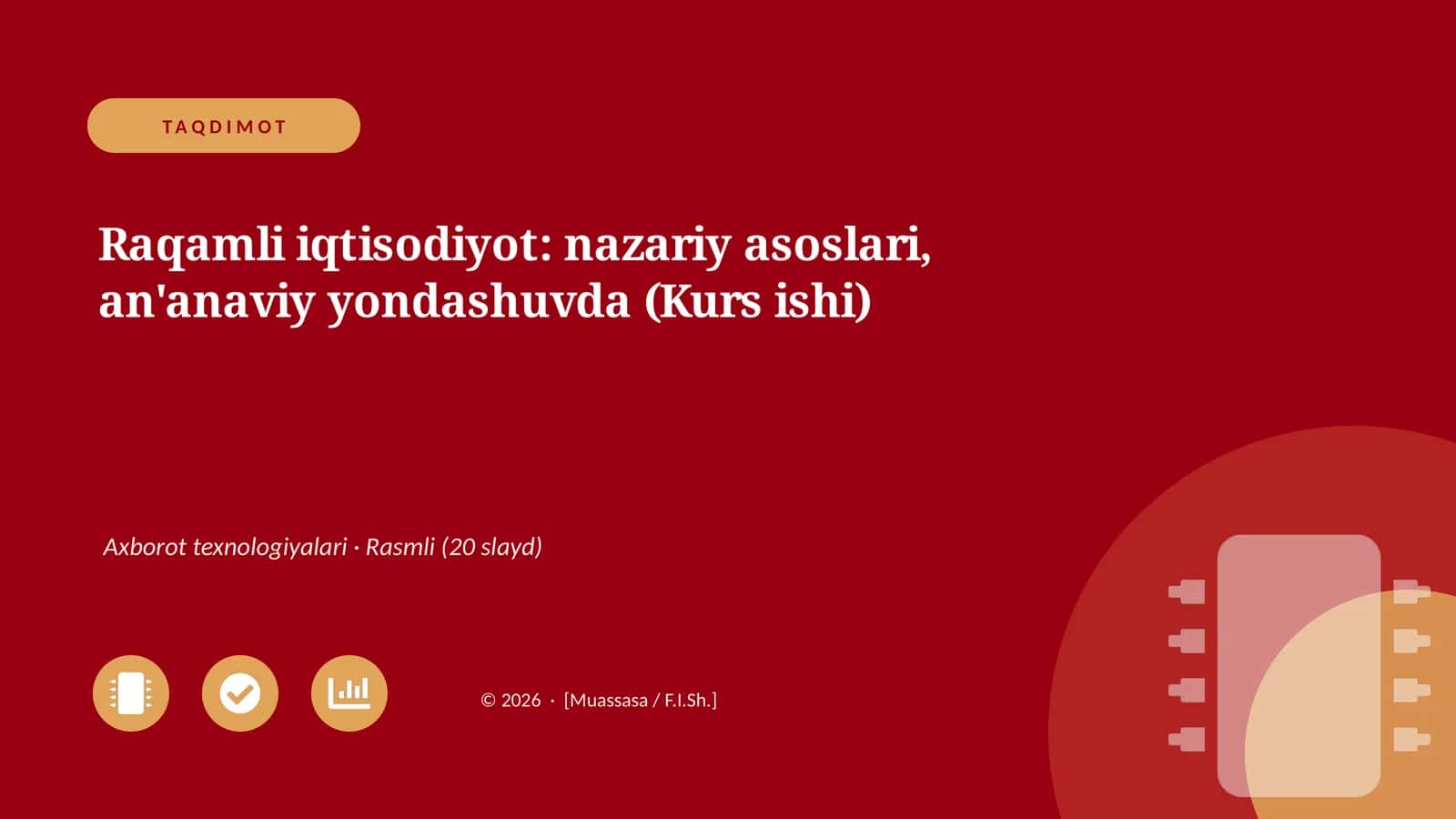 Raqamli iqtisodiyot: nazariy asoslari, an'anaviy yondashuvda (Kurs ishi)
