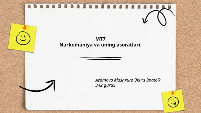 Narkomaniya va uning asoratlari