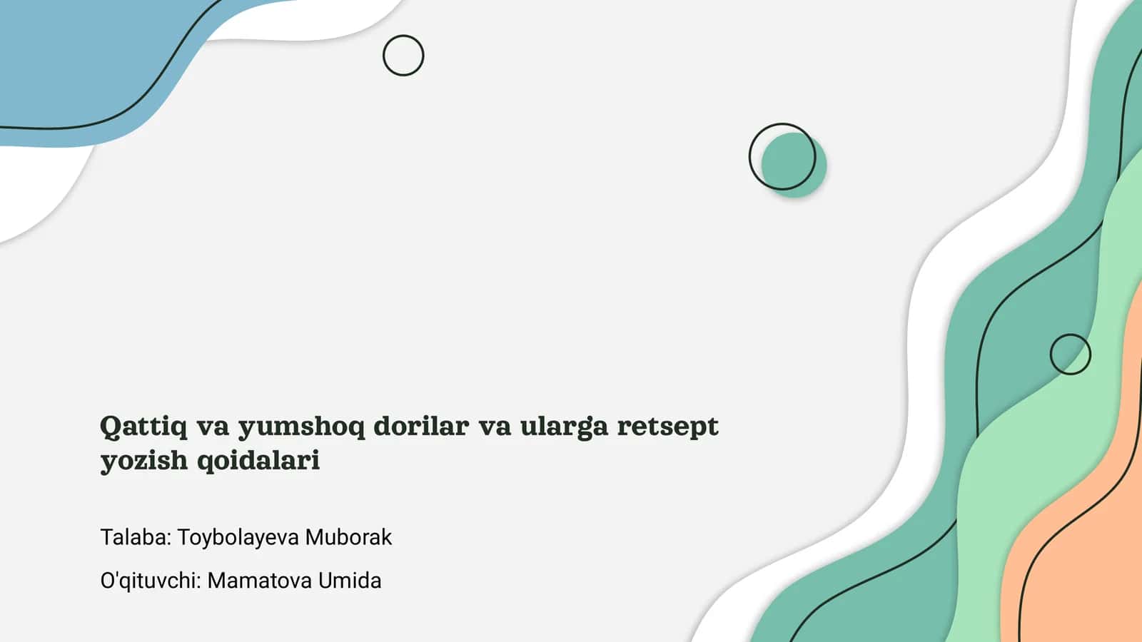 Qattiq va yumshoq dorilar va ularga retsept yozish qoidalari