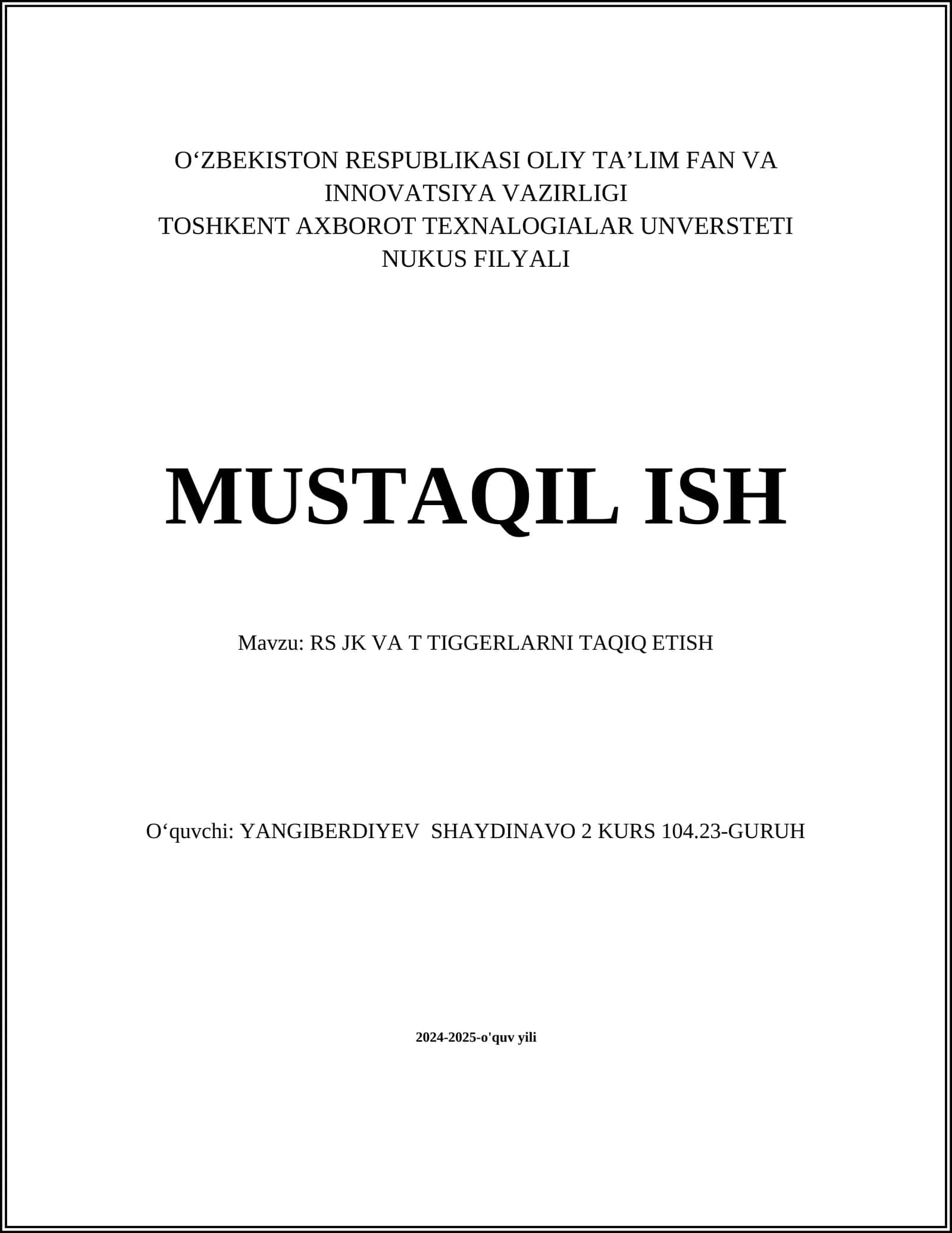 RS JK VA T TIGGERLARNI TAQIQ ETISH